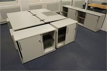 Büro-Konvolut - Steh-Schreibtisch, Schreibtsich, Rollcontainer, Sideboards