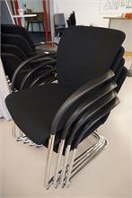 4 Freischwinger Stühle  Schwarz K&N stapelbar