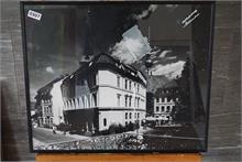 Fotografie in schwerem Metallrahmen hinter Glas "Kirch- und Fernsehturm"